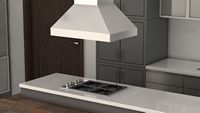 ZLINE - 36 inches - Externally Vented - Island Range Hood - Silver - Back View