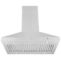 ZLINE - 36 inches - Externally Vented - Island Range Hood - Stainless steel - Back View