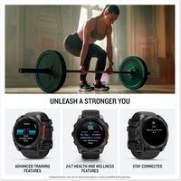 Garmin - fēnix 8 AMOLED  GPS Smartwatch 51mm Fiber-reinforced polymer - Slate Gray - Back View