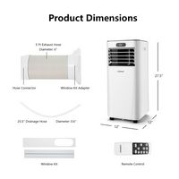 Costway 5000 BTU Portable Air Conditioner Cools up to 230 sq.ft with Remote Control 3-in-1 Air Co... - Back View