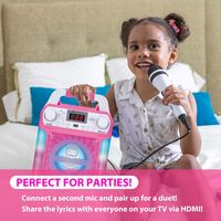 Singing Machine - Groove Mini, Karaoke Machine with lights and HDMI connection to TV and voice ch... - Back View