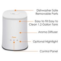 CRANE - 1.2 Gal. Cool Mist Humidifier & Aroma Diffuser - White - Back View