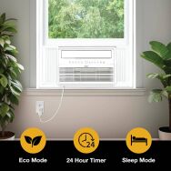 Whirlpool - 12,000 BTU Window Mounted Inverter Air Conditioner with Remote Control - White - Back View