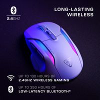 Turtle Beach - Kone II Air Wireless Optical Gaming Mouse with RGB Lighting - Wireless - Arctic White - Back View