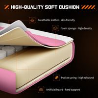 Bestier - Gaming Chair - PU Leather Fixed up Armrest Comfy Lumbar Support Ergonomic Arm Chair in ... - Back View