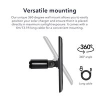 Wasserstein - Solar Panel for Ring Spotlight Camera Battery and Ring Stick Up Camera Battery - Black - Back View