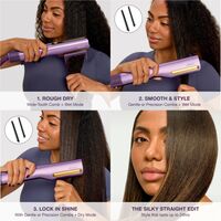 Shark - SilkiPro Straight Wet to Dry Straightener + Rapid Blow Dryer - Rose Petal - Back View