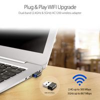 ASUS - USB-AC53 Nano AC1200 Dual-Band Wi-Fi 5 USB Network Adapter - Black - Back View