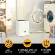 Whirlpool - 32 Pint 1500 Sq. Ft 14.8 quart Energy Star Certified Dehumidifier - White - Back View