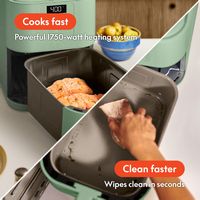 Bella - Fits-anywhere Kitchenware: 6-qt. Slim Air Fryer - Seaglass - Back View