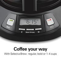 Hamilton Beach - 12 Cup Programmable Coffee Maker - Stainless Steel - Black - Back View