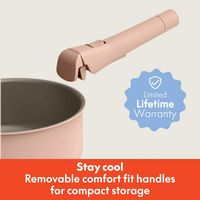 Bella - Fits-anywhere Kitchenware: 8-Piece Ceramic Nonstick Cookware Set with Removable Handles -... - Back View