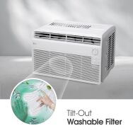 LG - 5,000 BTU Window Air Conditioner - White - Back View