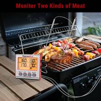 ThermoPro - Dual Probe Digital Cooking Meat Thermometer - Red - Back View