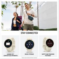 Garmin - vívoactive 6 GPS Smartwatch 42 mm Fiber-reinforced polymer - Lunar Gold with Bone Band - Back View
