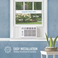 Keystone - 6,000 BTU 115V 250 Sq. Ft. Window Air Conditioner with Remote - White - Back View