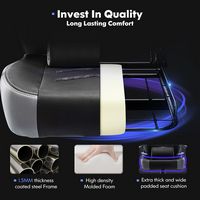 Bestier - Gaming Chair 4 - PU Leather Fixed up Armrest Lumbar Support Ergonomic Arm Chair in With... - Back View