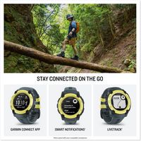 Garmin - Instinct E GPS Smartwatch 40 mm Fiber-reinforced Polymer - Electric Lime with Twilight Band - Back View