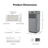 Costway 5000 BTU Portable Air Conditioner Cools up to 230 sq.ft with Remote Control 3-in-1 Air Co... - Back View