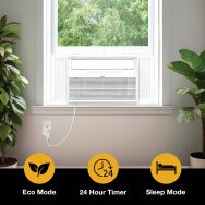 Whirlpool - 18,000 BTU 230V Window Mounted Inverter Air Conditioner with Remote Control - White - Back View