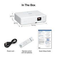 Epson - EpiqVision Flex CO-W01 Portable Projector, 3-Chip 3LCD, Built-in Speaker, 300-Inch Home E... - Back View