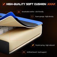 Bestier - Gaming Chair - PU Leather Fixed up Armrest Comfy Lumbar Support Ergonomic Arm Chair Wit... - Back View