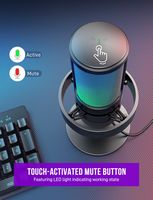 FIFINE A8 RGB USB Condenser Microphone – Cardioid Mic with Real-Time Monitoring for Streaming & G... - Back View