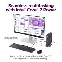 Lenovo - IdeaCentre Mini Desktop - Intel Core 7 Processor 240H - 16GB Memory - 512GB SSD - Luna Grey - Back View