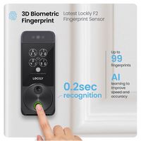 Lockly - Visage Smart Lock Wi-Fi Deadbolt Facial/Keyway/Fingerprint - Matte Black - Back View