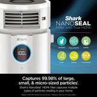 Shark - 3-in-1 Clean Sense Air Purifier, Heater & Fan, HEPA Filter, 500 Sq Ft Coverage - White - Back View