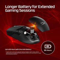 HyperX - Pulsefire Fuse Lightweight Wireless Optical Gaming Mouse with RGB Lighting - Wireless - ... - Back View