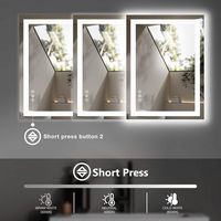 Bestier 20 x 28 Inches Tempered Glass LED Bathroom Mirror with Anti-Fog & 3-Modes Dimmable Lighti... - Back View