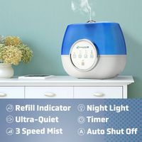 PureGuardian - Ultrasonic 2 Gal. Warm and Cool Mist Aromatherapy Humidifier - Blue/White - Back View