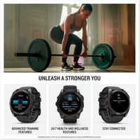 Garmin - fēnix 8 AMOLED Sapphire GPS Smartwatch 51mm Fiber-reinforced polymer - Carbon Gray DLC T... - Back View