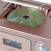 Studebaker - BT Series Portable Bluetooth CD Player with AM/FM Stereo - Rose Gold - Back View