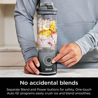 Ninja - Blast Max Portable Blender with 22oz Twist & Go Vessel - Cool Gray - Back View