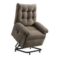 Bestier - Triple Motor Power Lift Recliner Chair with Removable Cover Lumbar Pillow and Side Pock... - Back View