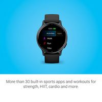 Garmin - vívoactive 5 GPS Smartwatch 42 mm Fiber-reinforced polymer - Slate Aluminum and Black - Back View