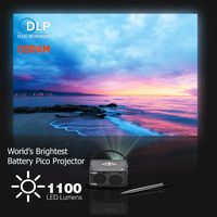 [6 Hr Battery] Worlds Brightest AAXA P6 Ultimate 1100 LED Lumens Smart Projector, WiFi BT Speaker... - Back View