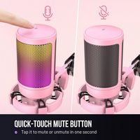 FIFINE USB Microphone Bundle –Arm Boom Stand & RGB Lighting - Back View