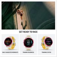 Garmin - Forerunner 570 GPS Smartwatch 42 mm Aluminum - Cloud Blue Aluminum - (2025) - Back View