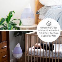 CRANE - 1 Gal. Drop Ultrasonic Cool Mist Humidifier - White - Back View