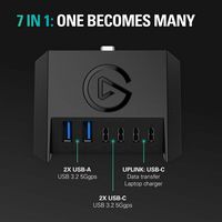 Elgato - USB Hub - For Stream Deck+ USB Microphone Interface and Customizable Audio Mixer - Black - Back View