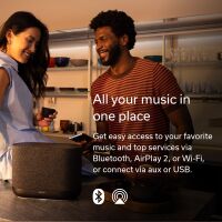 Denon - HOME 400 Wireless Smart Speaker - Stone - Back View