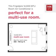 Frigidaire - 115V 14,000 BTU 700 Sq. Ft. Smart Window Air Conditioner with Remote - White - Back View
