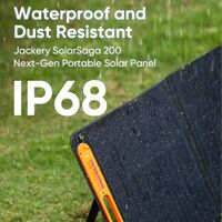 Jackery - SolarSaga Portable Panel 200W - Black - Back View