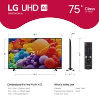 LG - 75” Class UT70 Series LED 4K UHD Smart webOS TV (2024) - Back View