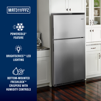 Maytag - 20.5 Cu. Ft. Top-Freezer Refrigerator - Fingerprint Resistant - Stainless Steel - Back View