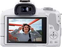 Canon - EOS R50 4K Video Mirrorless Camera with RF-S18-45mm f/4.5-6.3 IS STM Lens - White - Back View