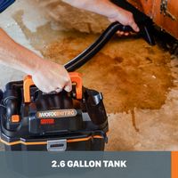 WORX - Nitro 20V 2.1 Gal Cordless Wet/Dry Vacuum (1 x 4.0 Ah Battery and 1 x Charger Included) - ... - Back View
